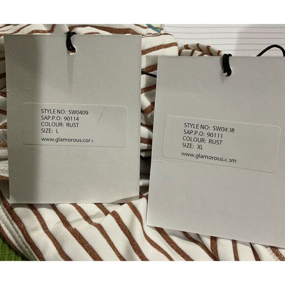 Glamorous Women’s Orange Rust Two-piece Bikini Set Size Bottom-L. top-XL - Picture 10 of 10